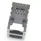 jack modular connector rj 45 ethernet 8p8c 2 ports right angel through hole with shielded