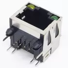 pcb connector 8P8C rj 45 connector with led modular jack right angel through hole dip type with shielded emi finger