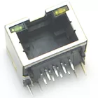 8P8C rj 45 ethernet connector short type with led with shie jack modular 1ports right angel through hole type