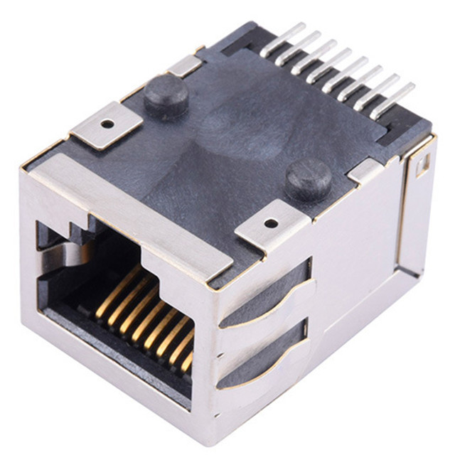 8P8C rj 45 connector jack modular down tab direction right