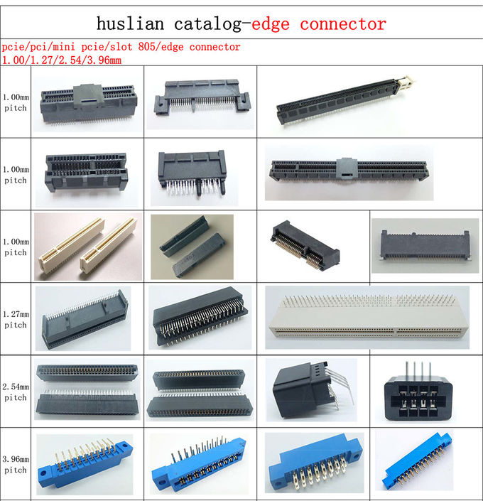 3.96mm pitch edge connector slot 805 right angel through hole dip edge card connector for pcb edge type