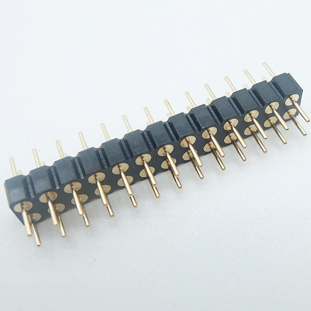 2*40p 1.27/2.0/2.54 machined male pin header connector h=3.00mm round pin vertical through hole board to board connector