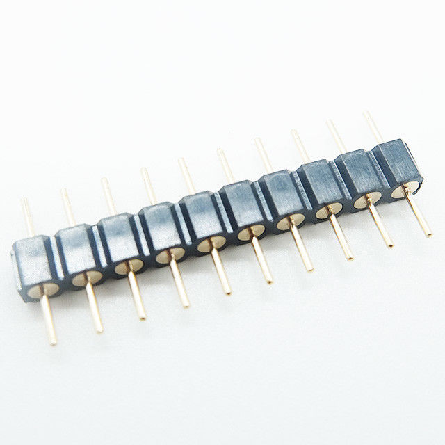 10p2.54mm h=3.0mm single row machined male pin header round pin vertical through hole board to board connector for led