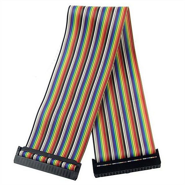 40 P color flat power ribbon cable with 2.54mm pitch idc flat electrical wire UL2651 28 AWG