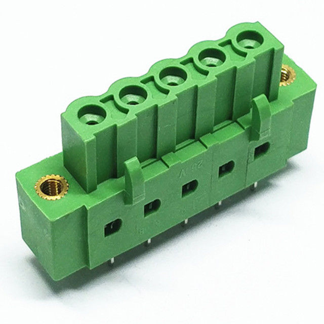 2EDGBM pluggable terminal blocks female sockets 3.81mm pitch vertical through hole with mating flange screw