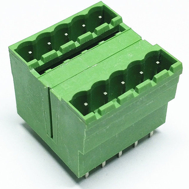 2EDGRHM pluggable terminal block connector 2 rows 3.81mm/5.00mm/5.08mm pitch male pin vertical through hole with flange