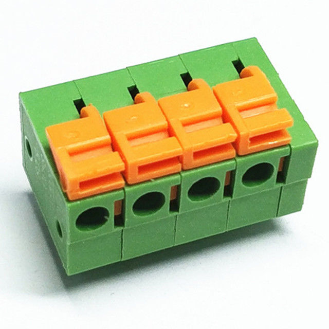 pcb spring screwless terminal blocks free hanging 2.54mm pitch right angel through hole type