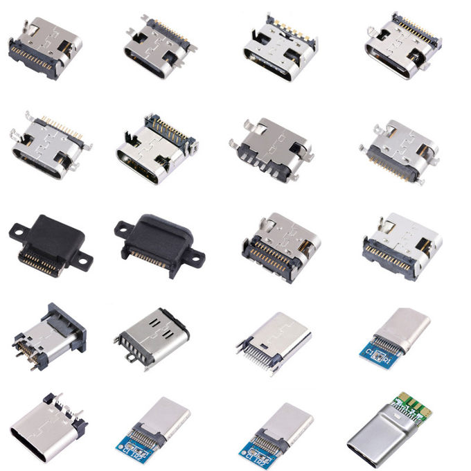 type c female USB 3.1 connector 16 position right angel surface mount type for pcb smt smd connector