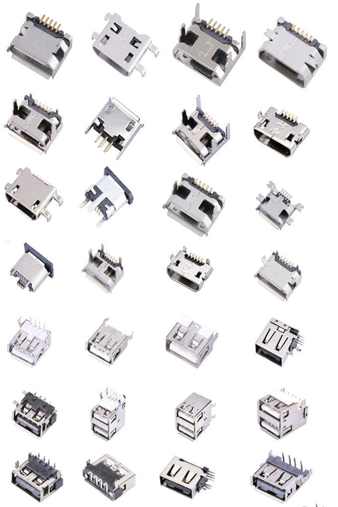 USB 2.0 A type female 4 pin H=13.7mm vertical through hole type