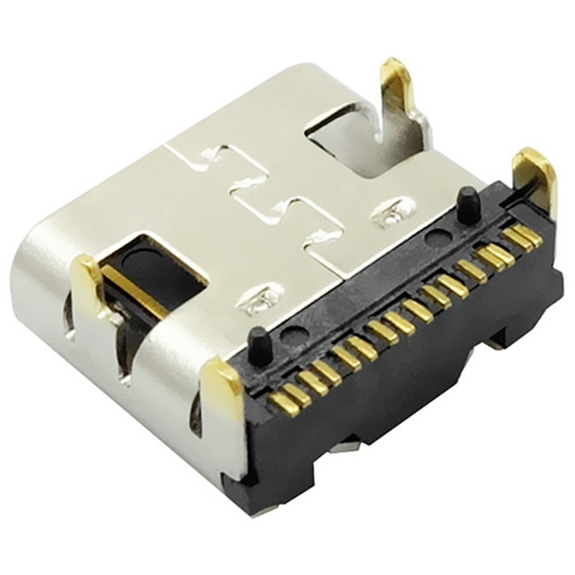 type c 16pin female type usb 3.1 connector right angel surface mount