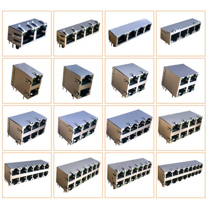 8P8C rj 45 connector jack modular down tab direction right