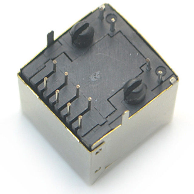 jack modular rj45 8p8c connector vertical through hole with shielded with led