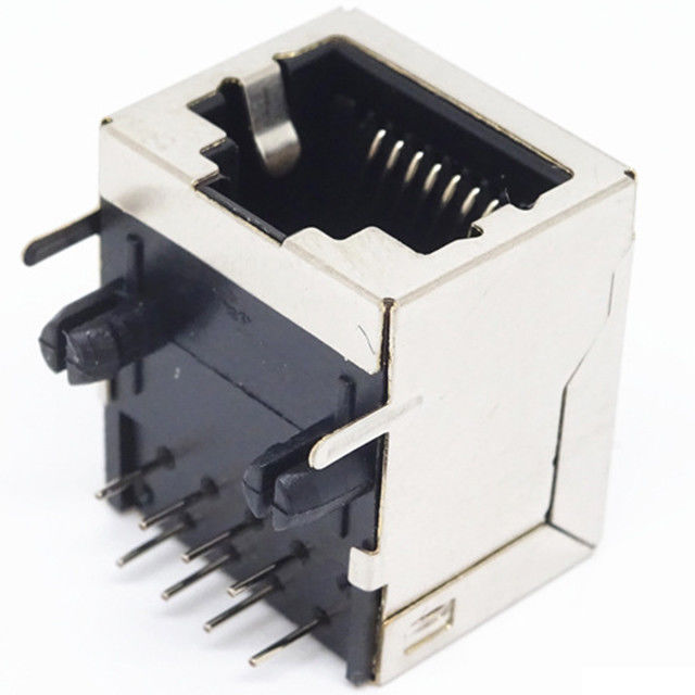 rj 45 through hole connector jack modular down tab direction with shielded without led