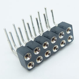 board to board connector double row machined female header 2.54mm pitch h=3.0/7.0mm round pin right angel through hole