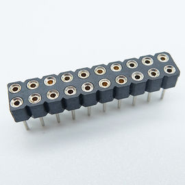 board to board connector double row machined female header 2.54mm pitch h=3.0/7.0mm round pin vertical through holedip