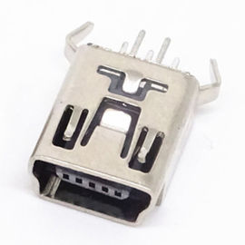 MINI USB B type receptacle 5 pin vertical through hole type