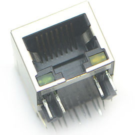 8P8C rj 45 ethernet connector short type with led with shie jack modular 1ports right angel through hole type