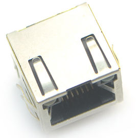 8P8C rj 45 ethernet connector jack modular up tab direction right angel through hole with shielded with led emi finger