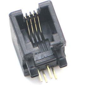 rj11 4p4c connector jack modular right angel through hole unshielded