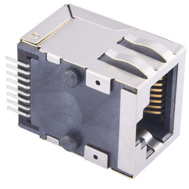 8P8C rj 45 ethernet connector jack modular down tab direction right angel surface mount with shielded emi finger