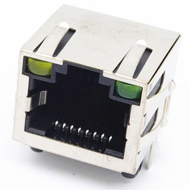 8P8C rj 45 ethernet connector jack modular up tab direction with post right angel through hole with shielded with led