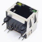 8P8C rj 45 ethernet connector jack modular up tab direction with post right angel through hole with shielded with led