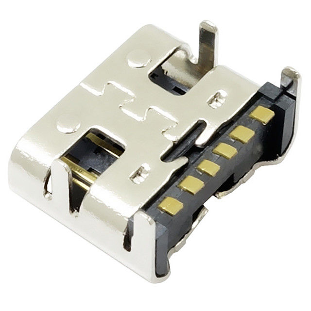 type c usb 3.1 female socket 6 position right angel surface mount type for charging connector