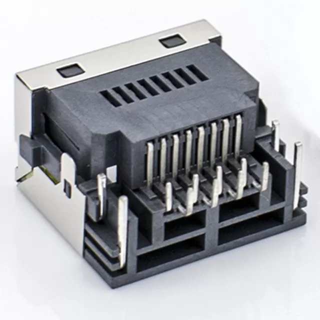 8p8c rj 45 connector boardcut 5.8mm jack modular right angel through hole with shielded dip type with led