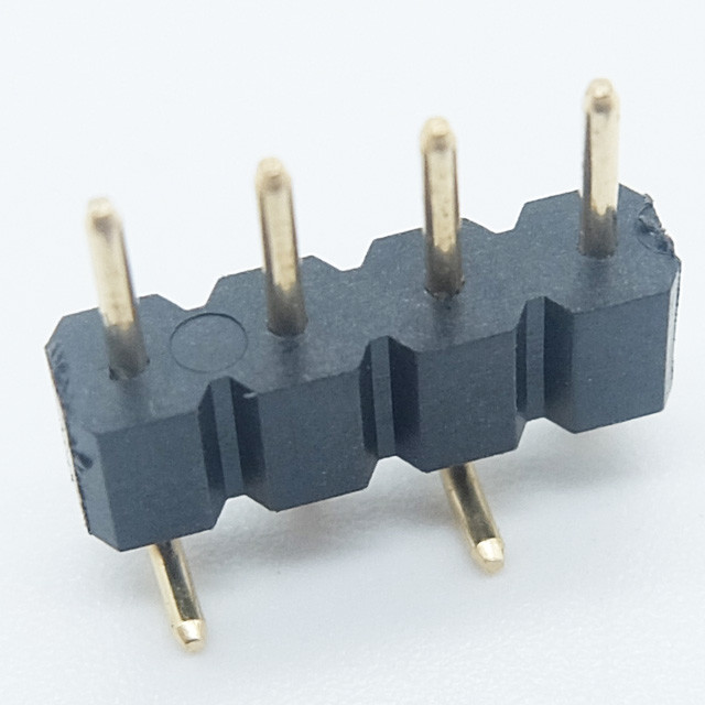 4p 2.54mm machined male pin header  h=3.00mm round pin vertical surface mount board to board connector for led strip